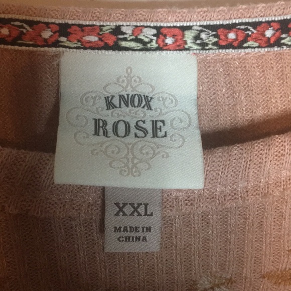KNOX ROSE TOP WAFFLE AND NEEDLEPOINT DESIGN SWEATER SIZE XXL - Picture 4 of 4